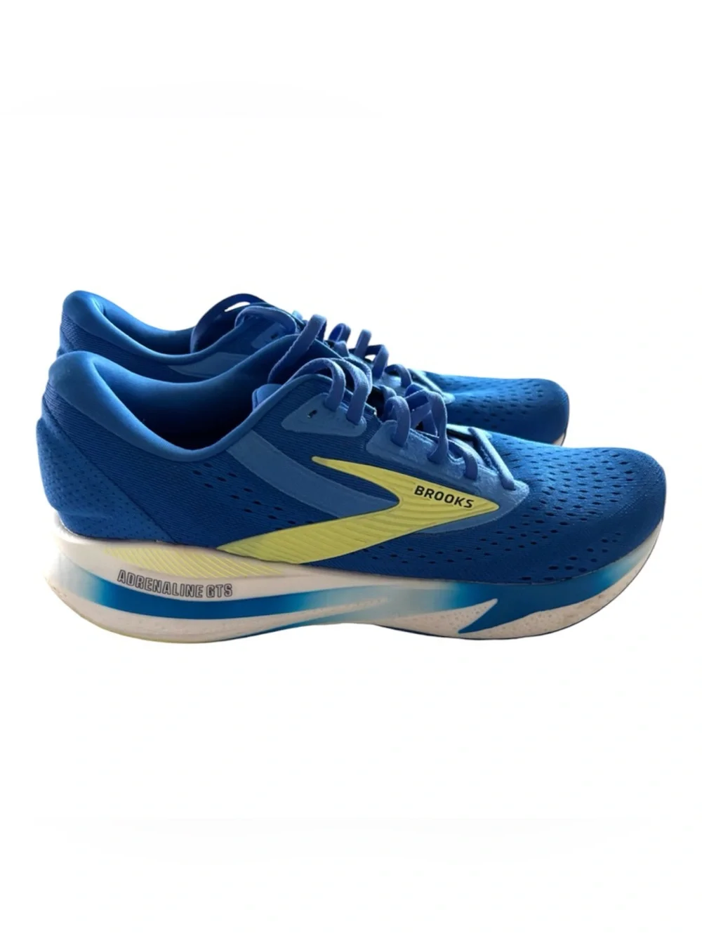 NWOT Brooks Adrenaline Blue Yellow GTS 24 Running Sneakers Shoes SZ 10.5